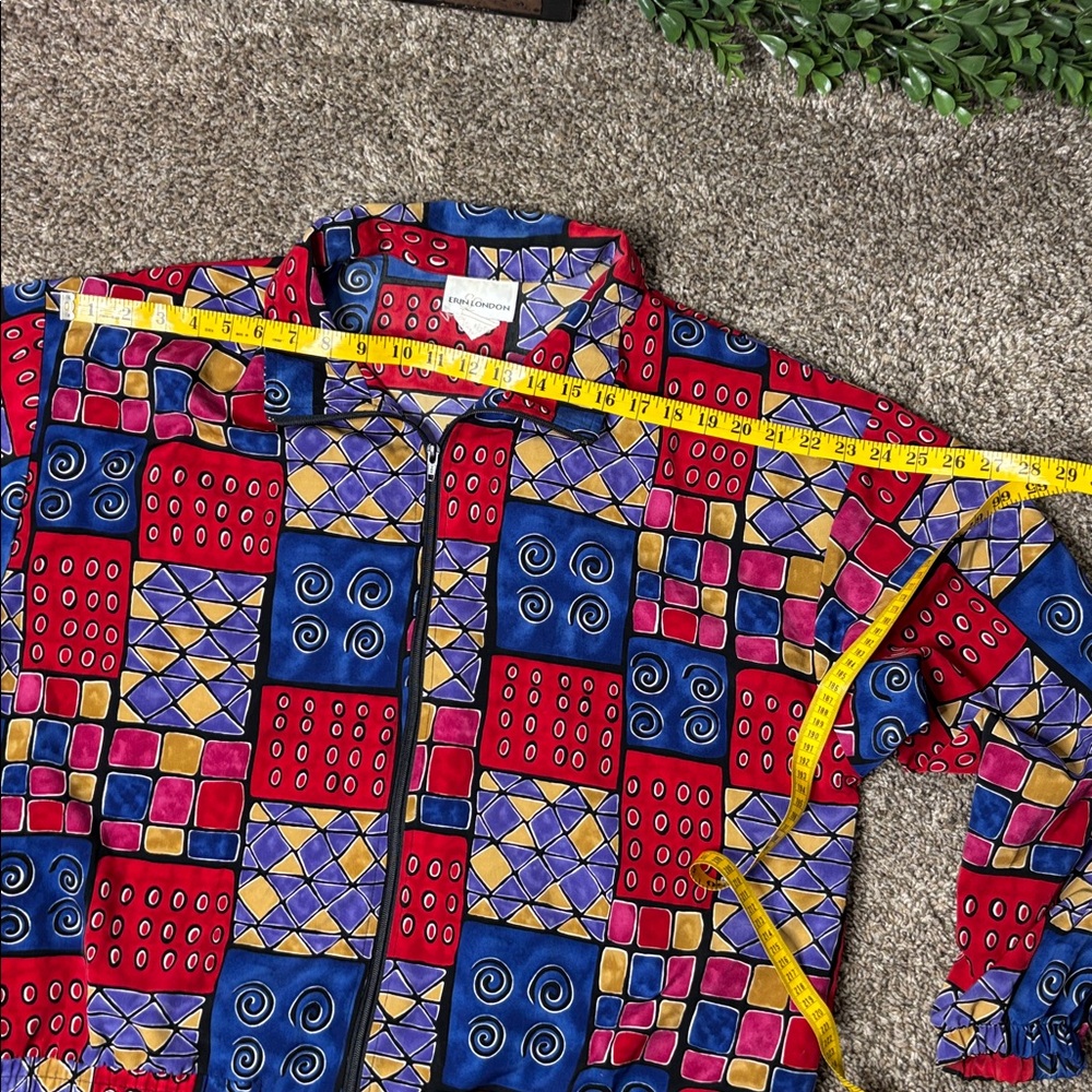 Vintage Patchwork Geometric Bomber Windbreaker Ja… - image 6